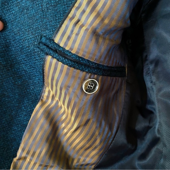 👔 MEN’S RIVER ISLAND DARK BLUE WOOL BLEND BLAZER JACKET! - Picture 10 of 14